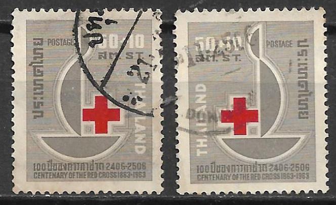 Thailand 1963 100jr Rode Kruis, Postzegels en Munten, Verzenden, Gestempeld, Zuidoost-Azië