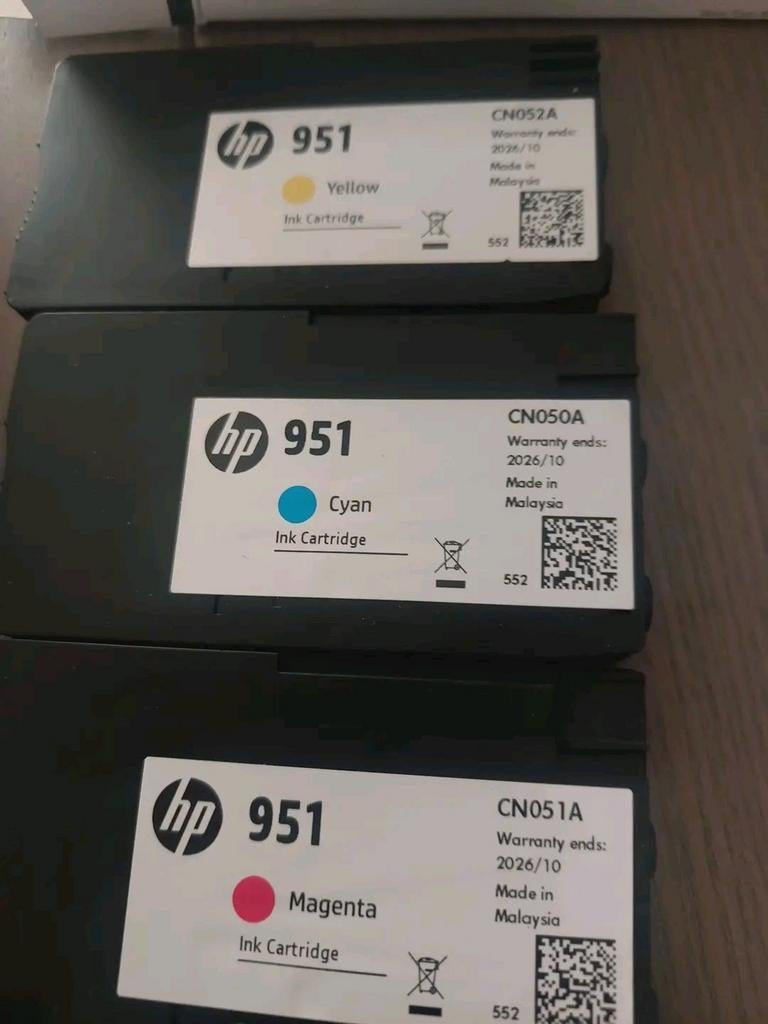 Jammer, HP 951 cartridges (geel, cyaan, magenta) met bon, Ophalen of Verzenden