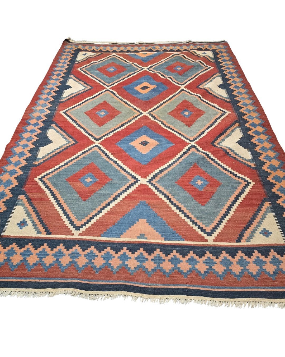 Tribal Kelim Turkije 300x210 handgeweven wollen vloerkleed, 1185VB, Info@rugsandcarpets.nl, Groot perzisch tapijt Kelim kilim handgeknoopt Turkije