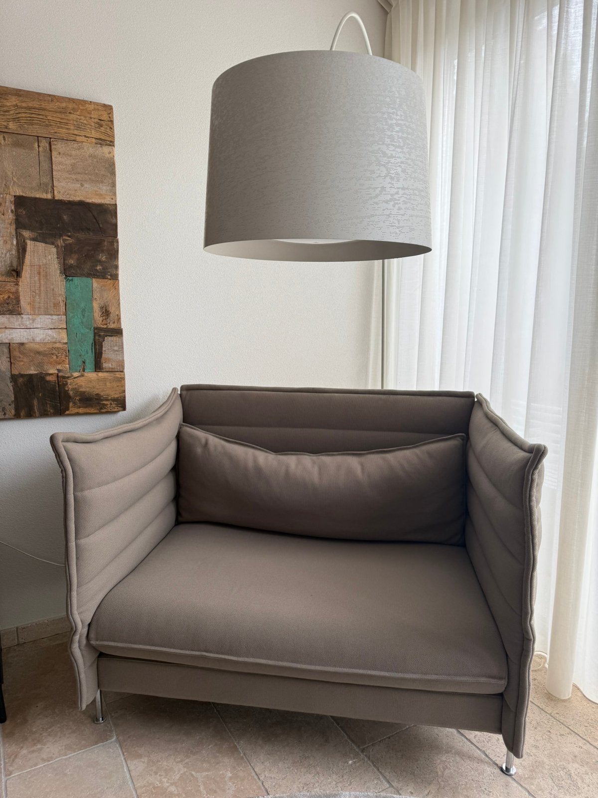 Vitra Alcove Loveseat in Rock (beige/bruin) - Nieuwstaat, Ophalen, Tweepersoons, 75 tot 100 cm, Zo goed als nieuw