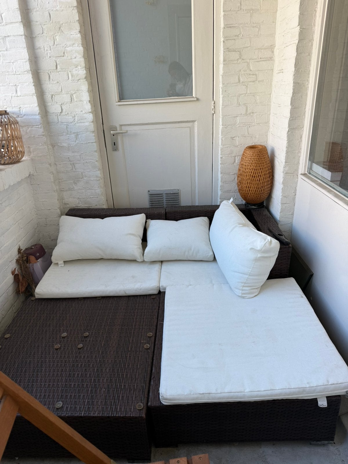 Tuinset loungeset hoekbank, Ophalen, Gebruikt
