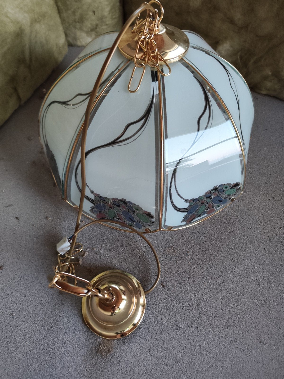 vintage messing hanglamp, Ophalen of Verzenden