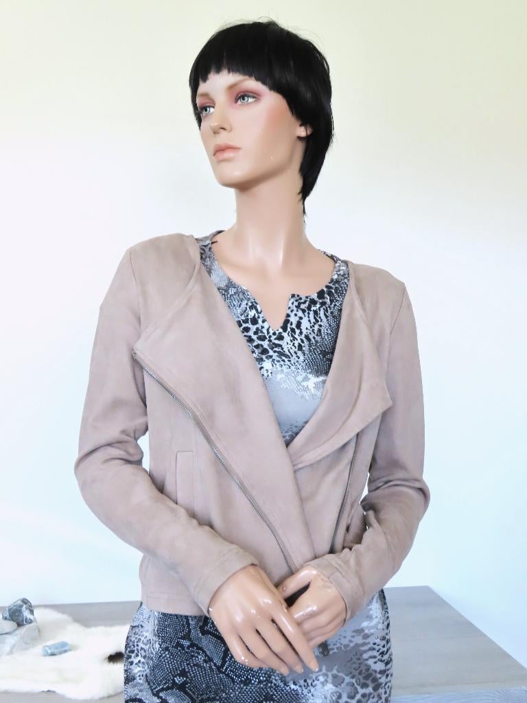 OBJECT Suede Look Bikerjasje of Vest TAMARA HEO BLAZER 38 M, Kleding | Dames, Jasjes, Kostuums en Pakken, Maat 38/40 (M), Beige
