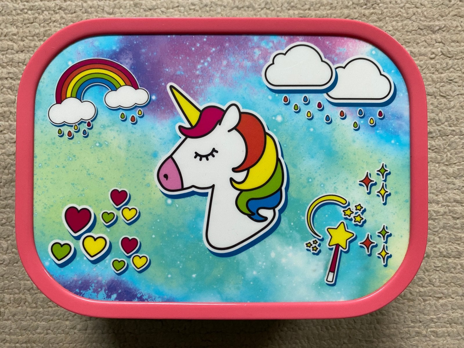 Mepal Broodtrommel Eenhoorn - Lunchbox met Vorkje, Ophalen of Verzenden, Zo goed als nieuw