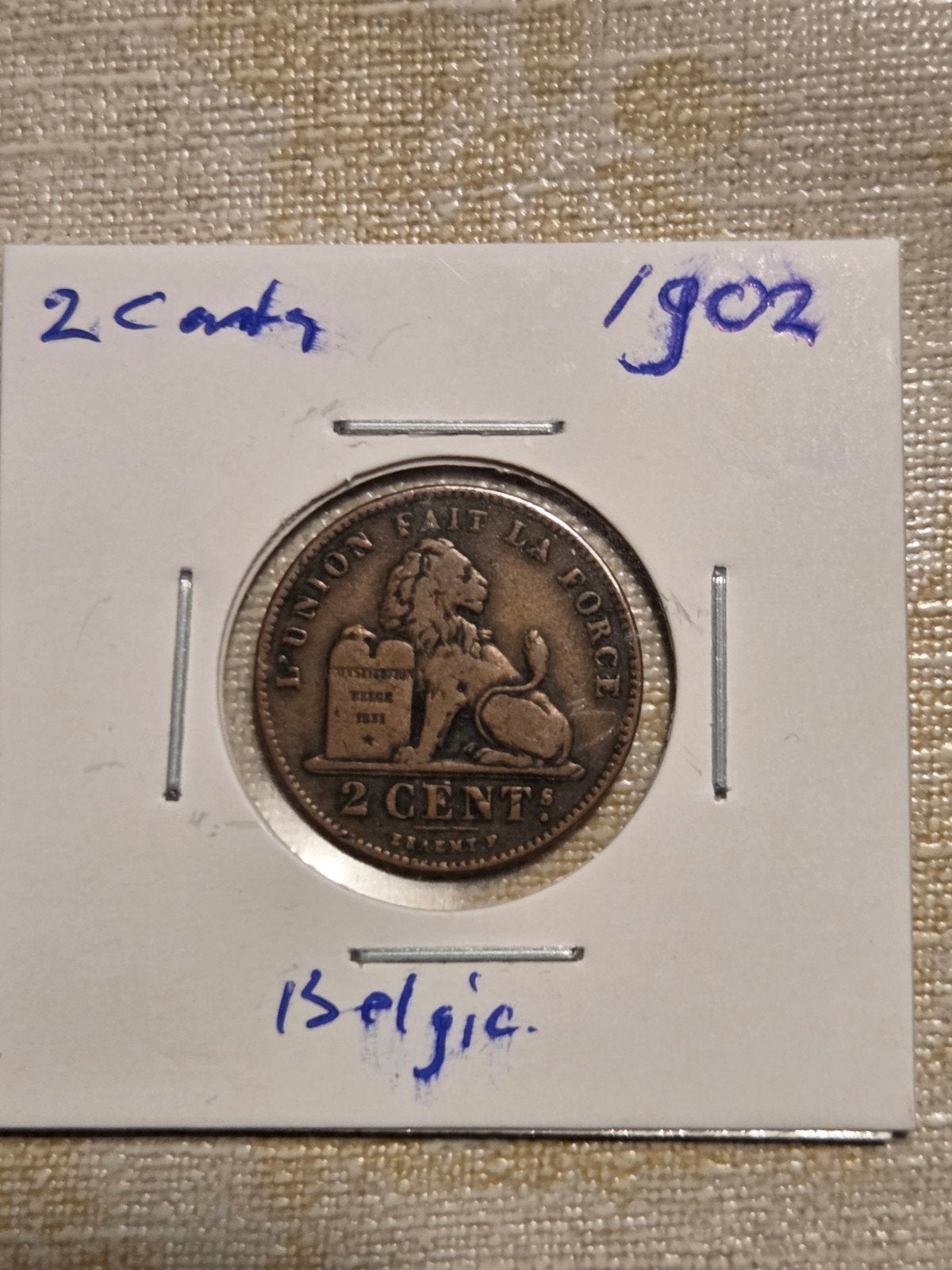 Belgische 2 cent munt 1902 Leopold II, Postzegels en Munten, Munten | België, Ophalen of Verzenden, Brons, Losse munt