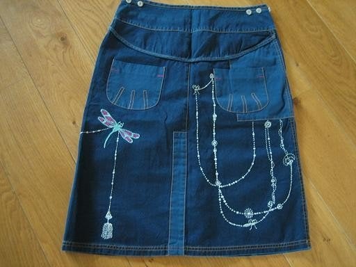 Prachtige zgan aparte blauwe/jeans rok van Oilily mt 38, Maat 38/40 (M), Oilily, Blauw, Ophalen of Verzenden