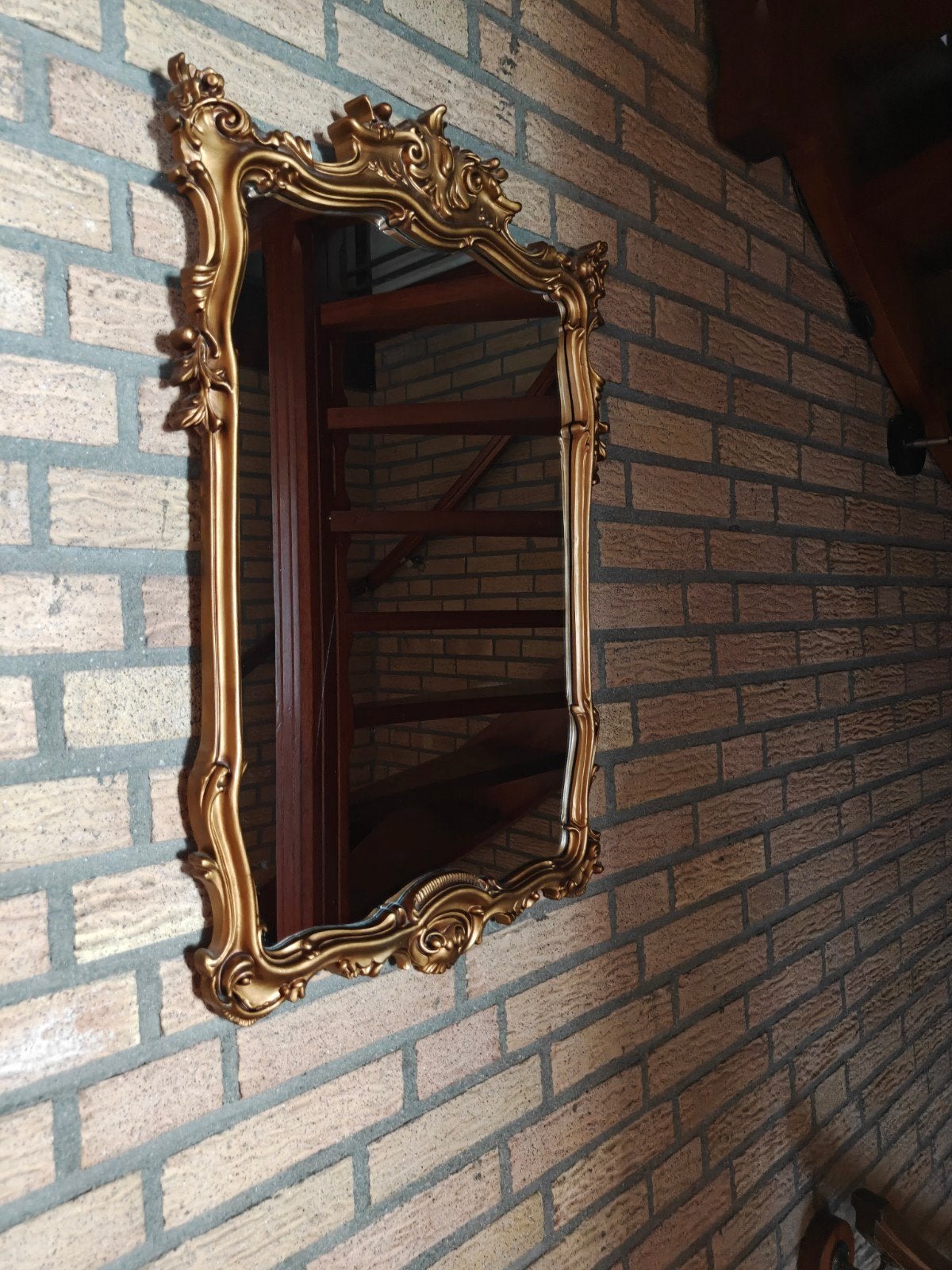 Gouden Barok Spiegel - Klassieke Wanddecoratie, Ophalen, Rechthoekig, Minder dan 50 cm, 100 tot 150 cm