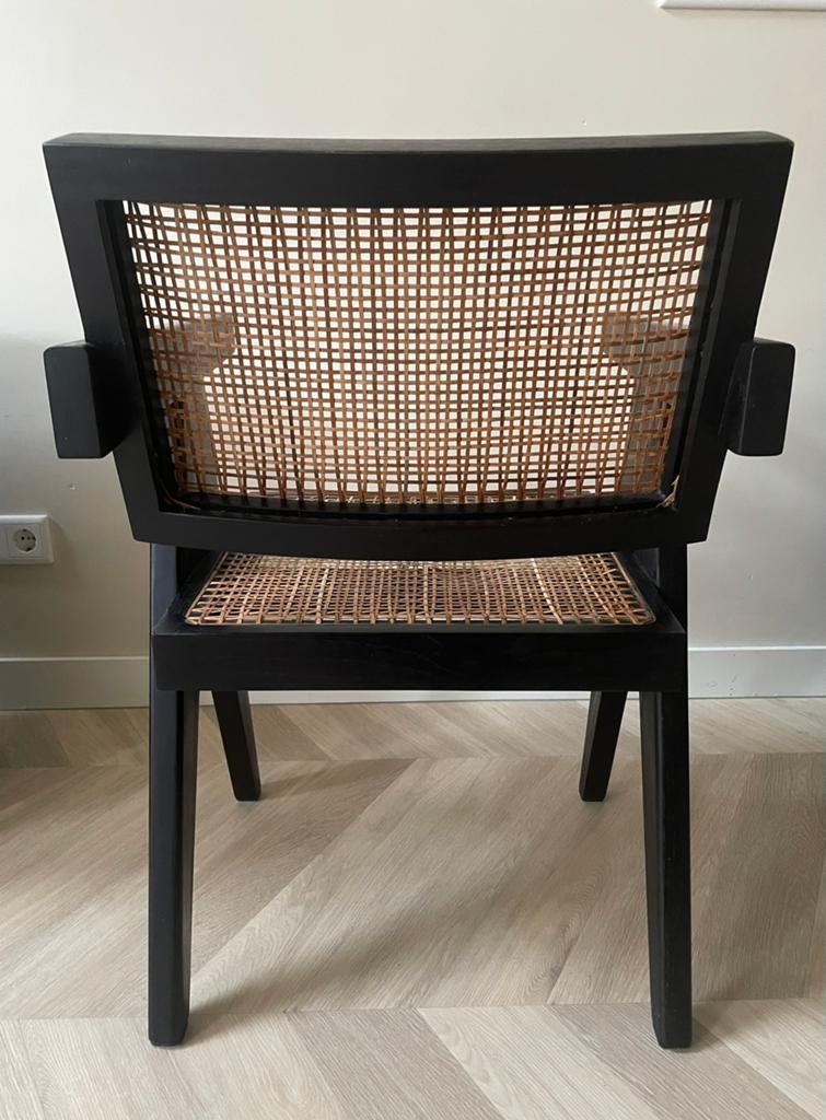 2x Pierre Jeanneret Office Chair teakhout, Ophalen, Gebruikt, Minder dan 75 cm, Mid-Century