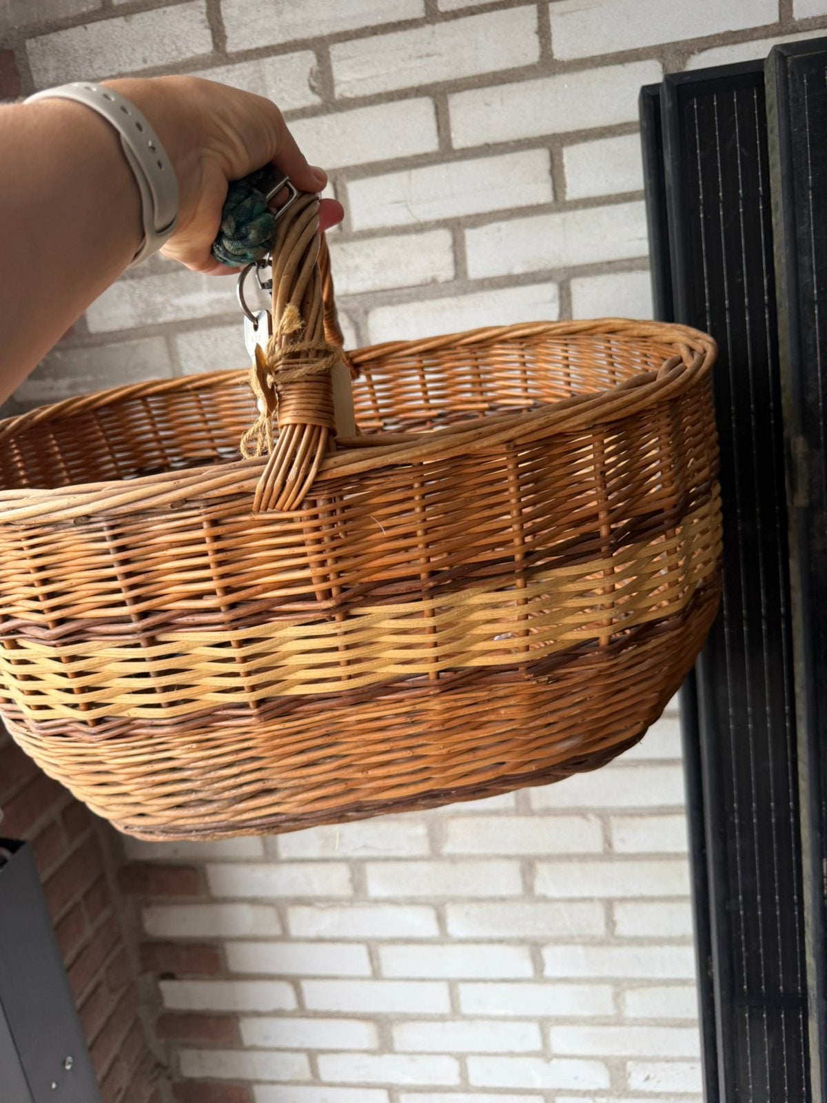 Rieten mand boodschappen, Huis en Inrichting, Ophalen of Verzenden, Zo goed als nieuw, Rechthoekig, Riet