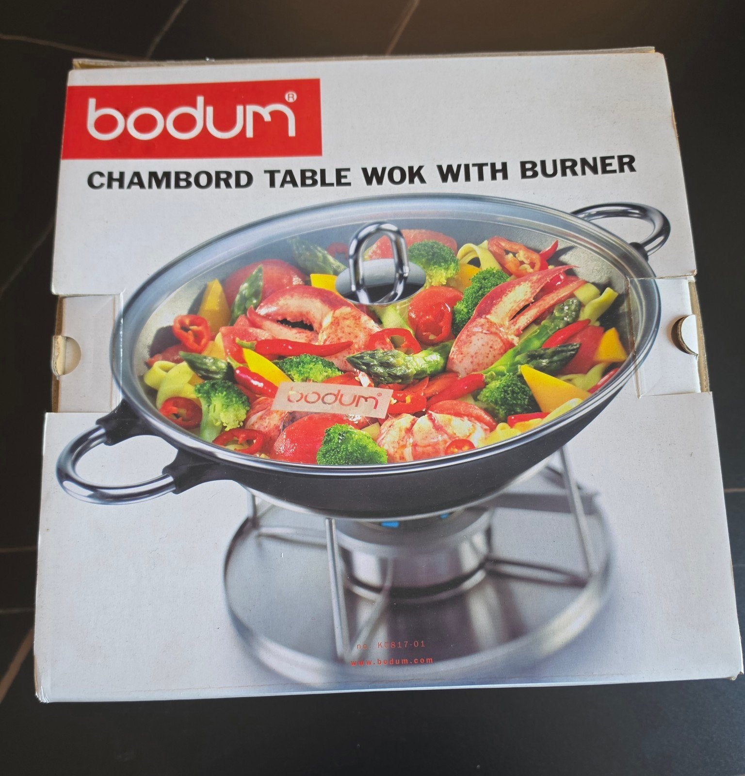 Bodum Chambord Tafel Wok met Brander - Nieuw in Doos, Overige typen, Bodum, Ophalen of Verzenden, Metaal