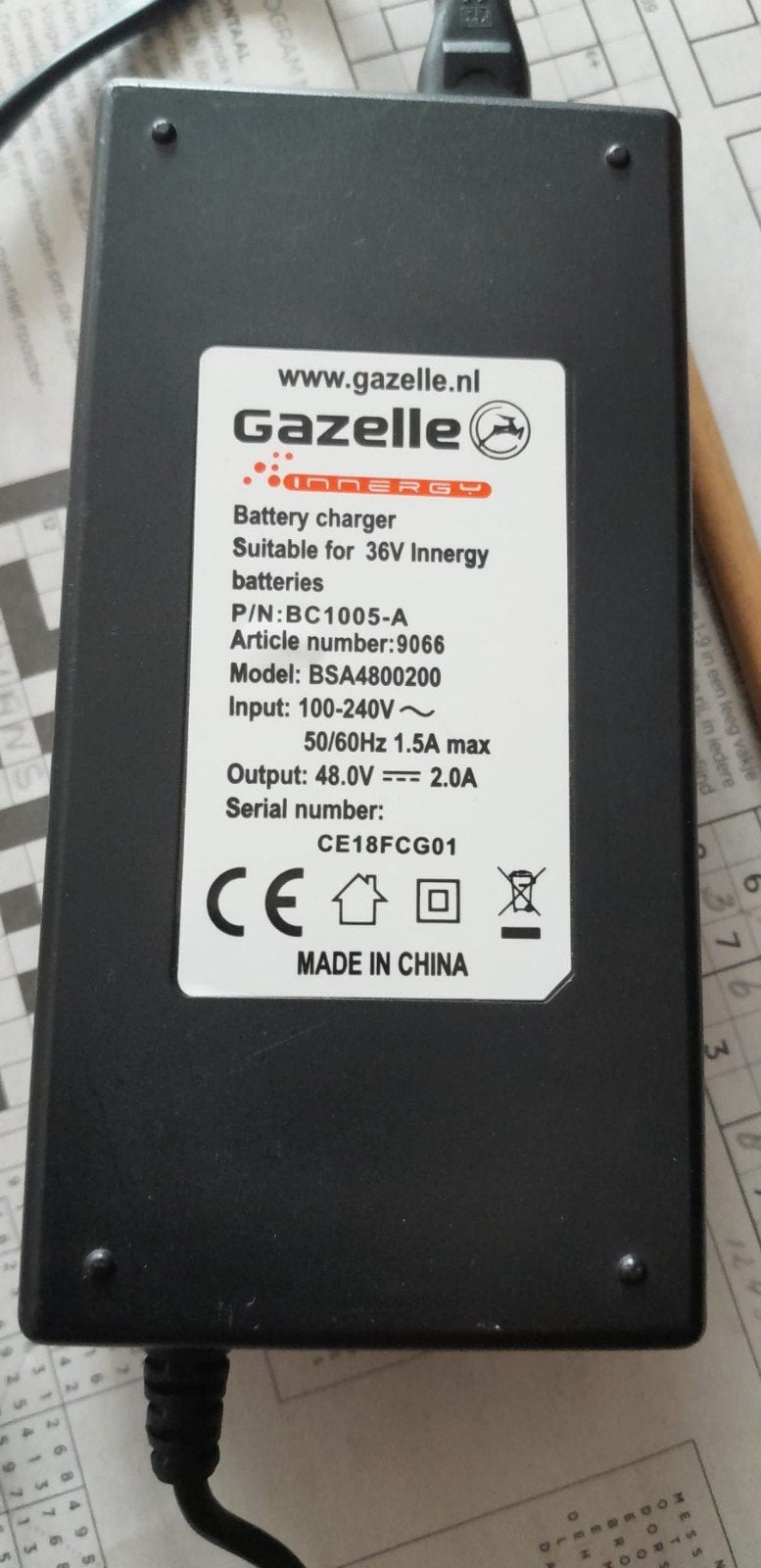 2 maal gazelle accu oplader output 48 volt, Verzenden, Gebruikt