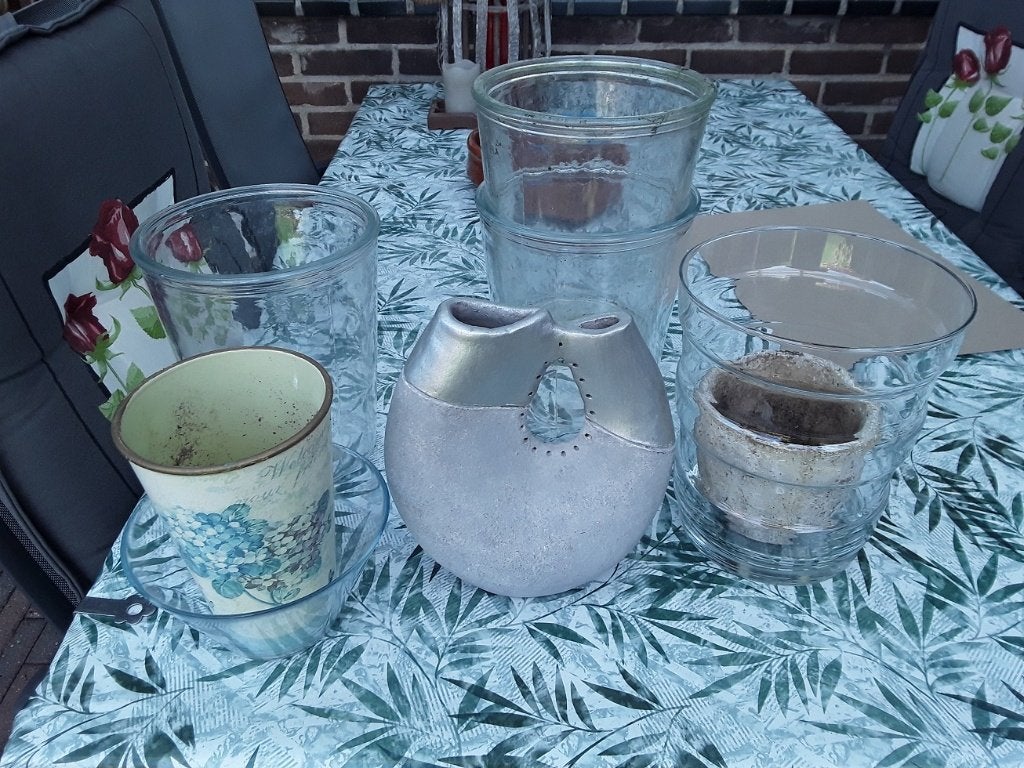 2 grote dozen met bloempotten, Gebruikt, Rond, Ophalen of Verzenden, Aardewerk