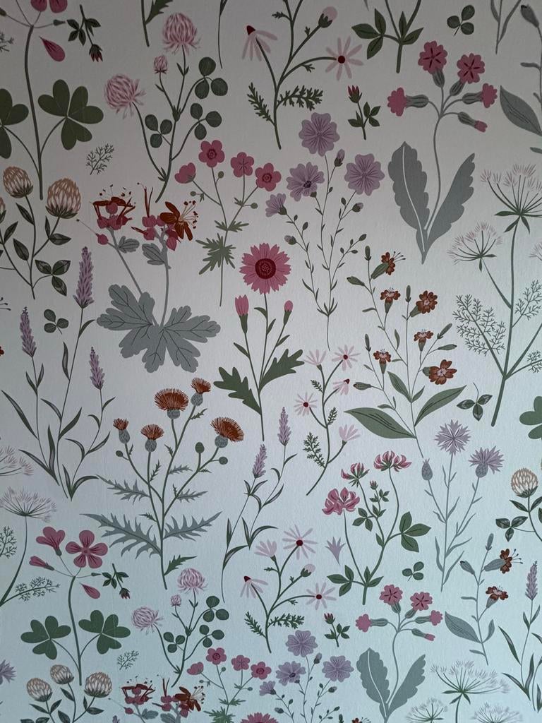 Estahome Bloemen Behang 139482 - Vliesbehang, Ophalen of Verzenden, Minder dan 10 m², Wit