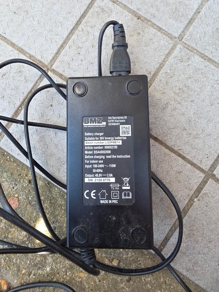 Originele Gazelle Innergy Acculader - BMZ - 36V - 3-pins, Ophalen of Verzenden, Gebruikt