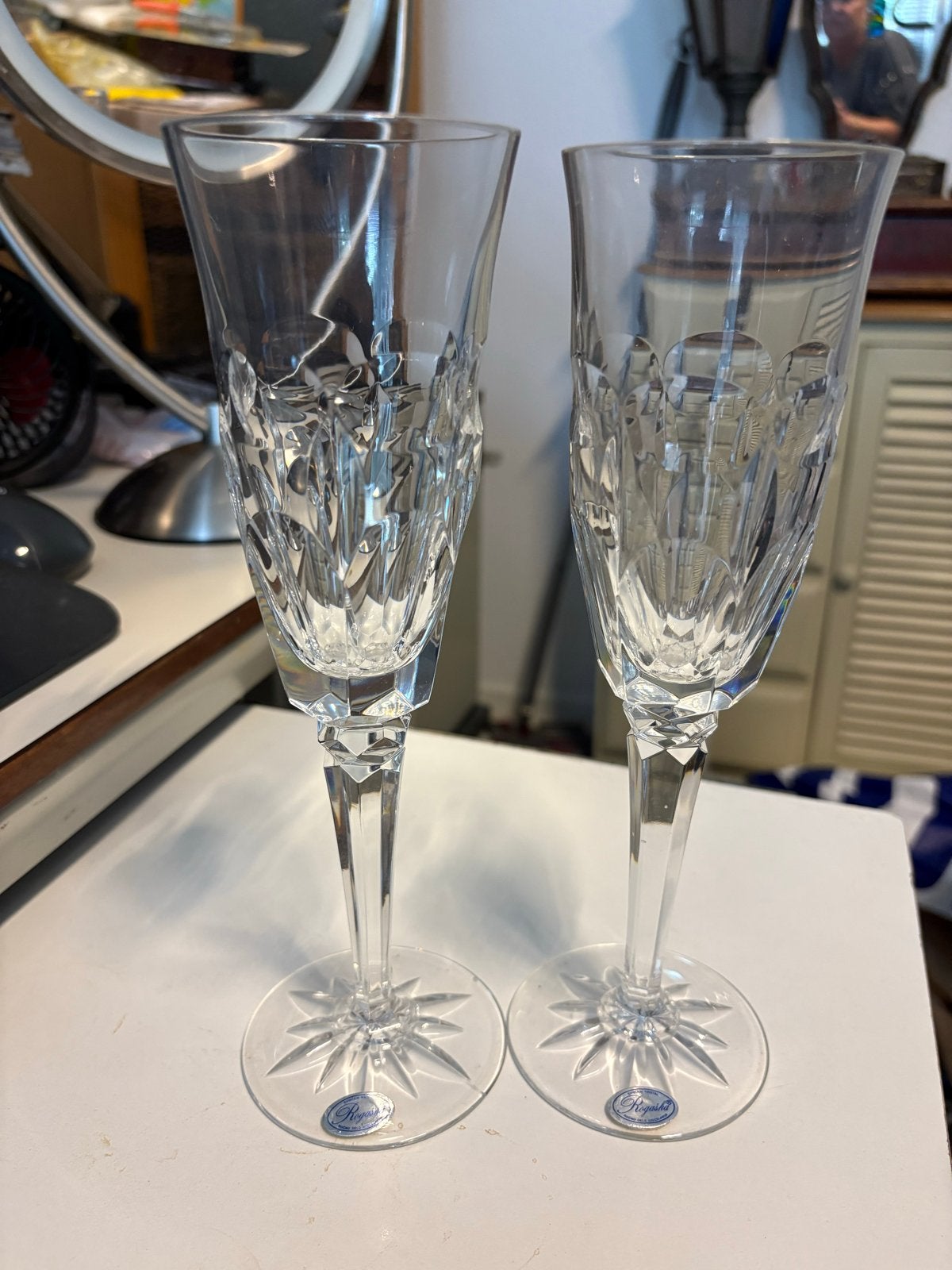 Set van 2 Kristallen Champagne/Wijnglazen - Rogaska, Ophalen of Verzenden