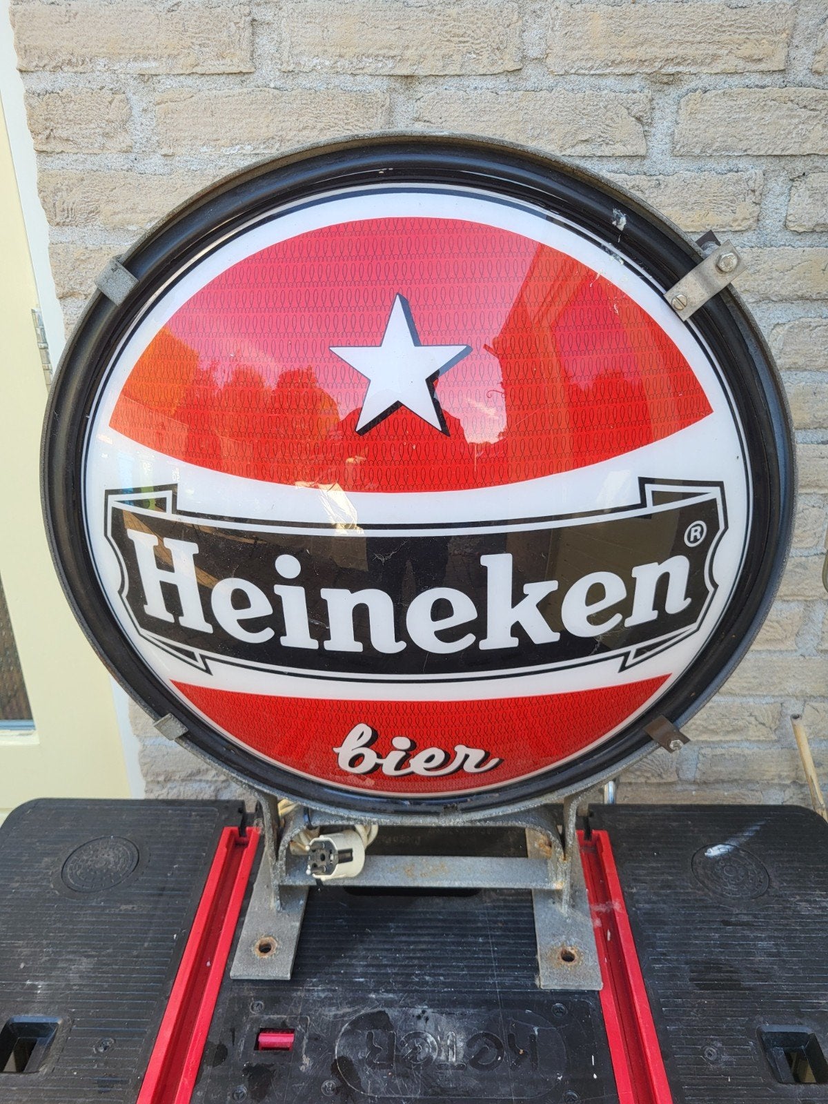 Grote Heineken Gevellamp met Oud Rood Logo (80 cm), Ophalen of Verzenden
