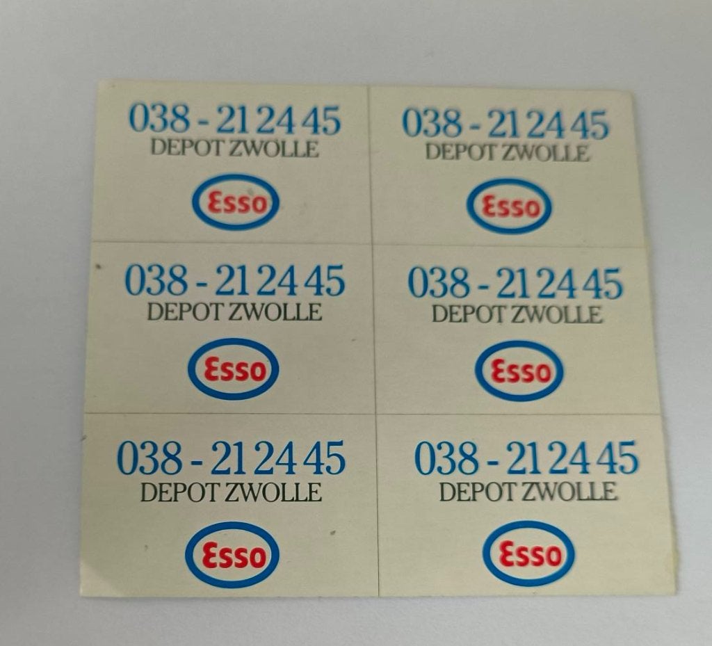 Stickertjes Esso depot Zwolle, Ophalen of Verzenden, Zo goed als nieuw, Merk