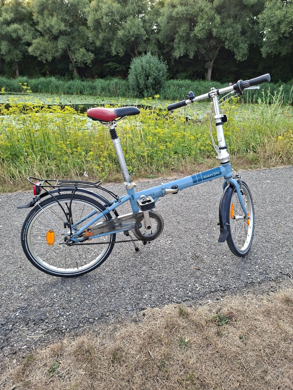 Dahon Speed opvouwbare fiets - Lichtblauw, Ophalen, 20 inch of meer, Gebruikt, Velgrem