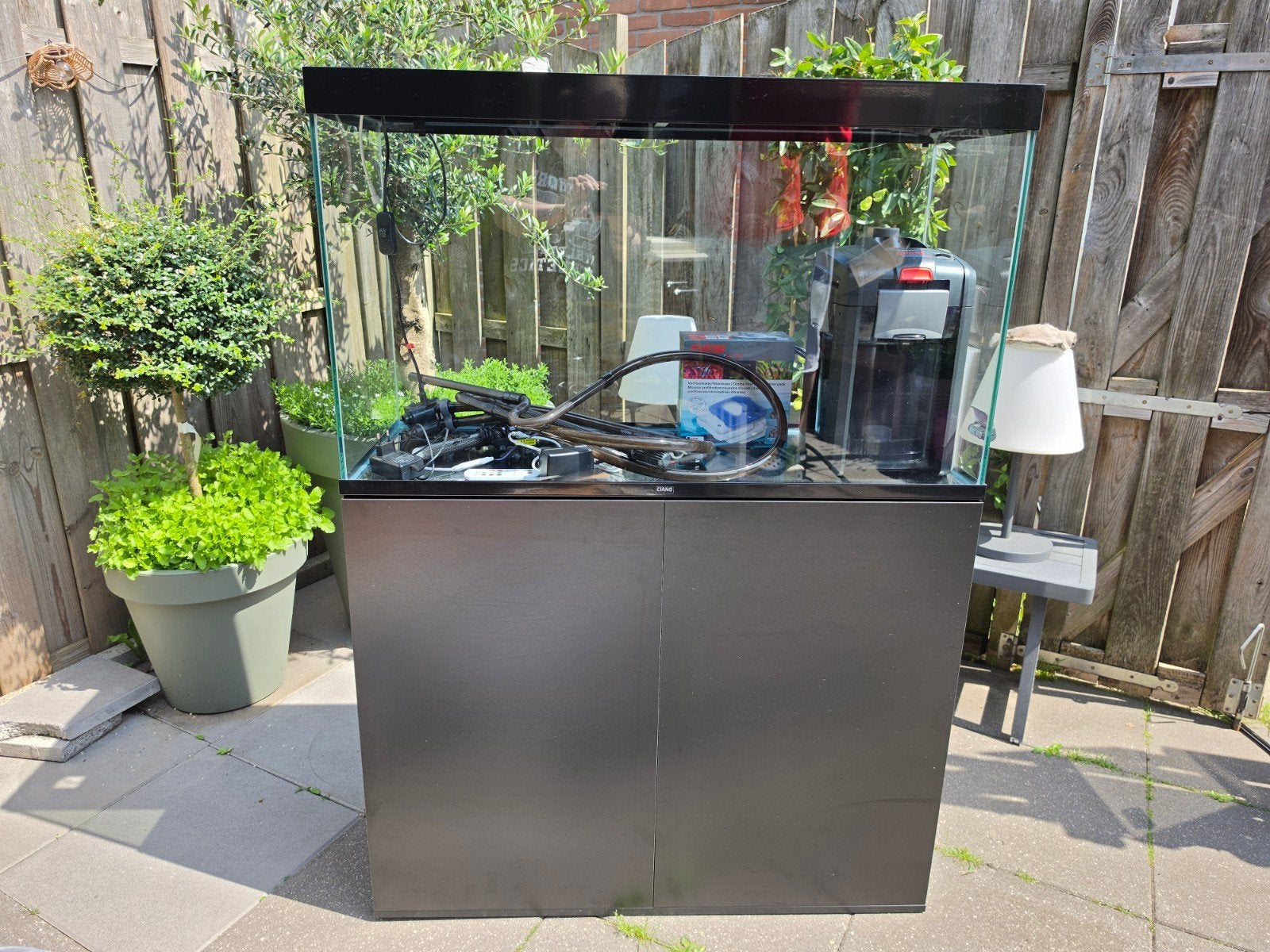 Ciano aquarium pro 100 (201 liter) complete set, Ophalen, Inclusief deksel, Zo goed als nieuw, Leeg aquarium