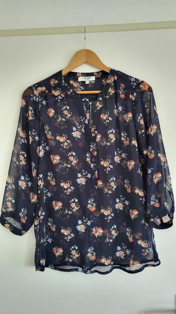 The Sting semi-transparante blouse / tuniek mt M, The Sting, Blauw, Zo goed als nieuw, Ophalen