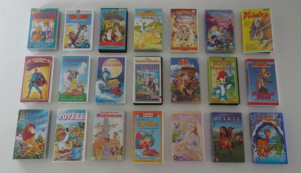 21 Tekenfilms voor Kinderen op Videoband, Cd's en Dvd's, VHS | Kinderen en Jeugd, Alle leeftijden, Ophalen, Zo goed als nieuw