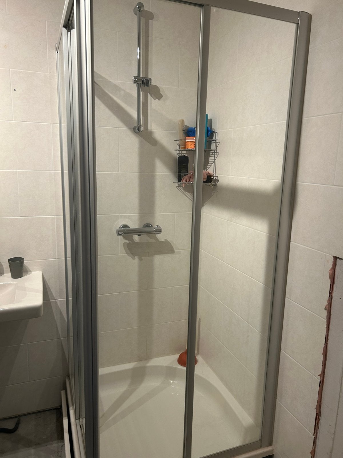 Douchebak met cabine, Doe-het-zelf en Verbouw, Sanitair, Ophalen, Gebruikt, Rvs, Douche
