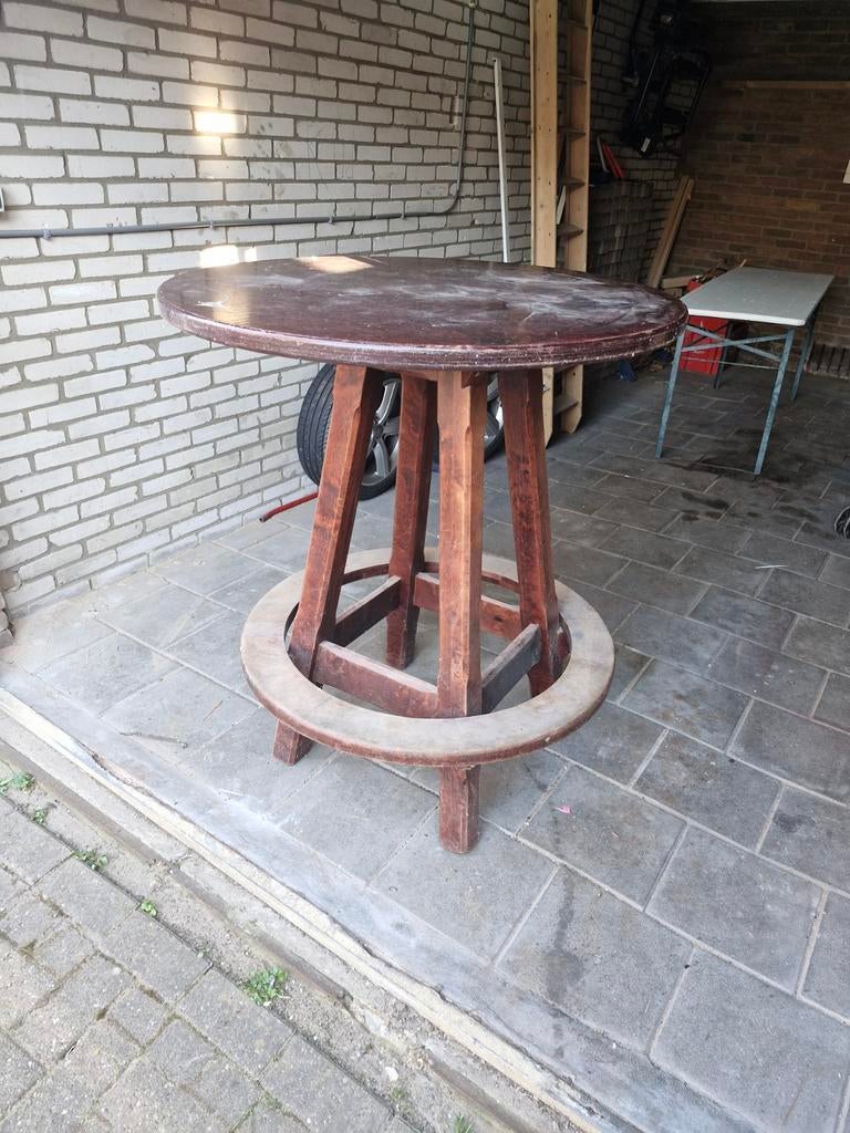 Grote houten statafel, Tuin en Terras, Ophalen