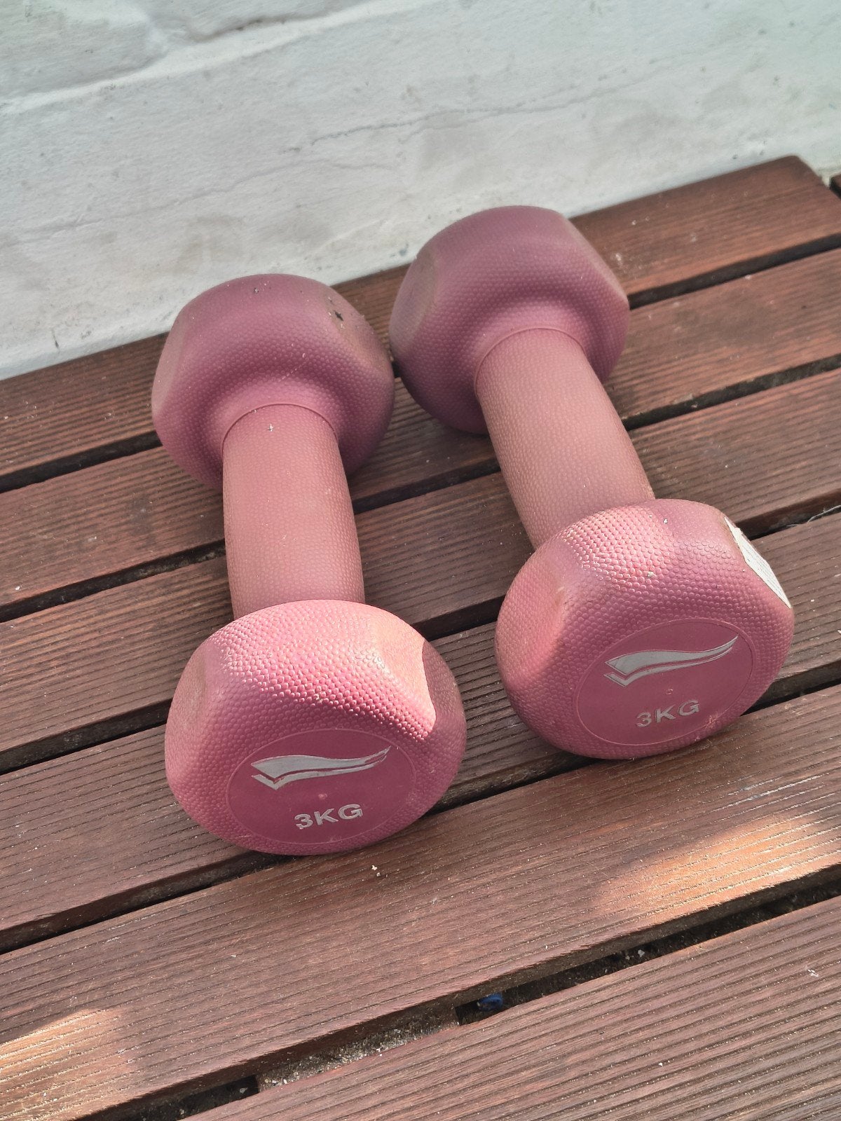 Roze dumbbells 3KG - Fitness gewichten, Sport en Fitness, Ophalen, Gebruikt, Armen, Dumbbell
