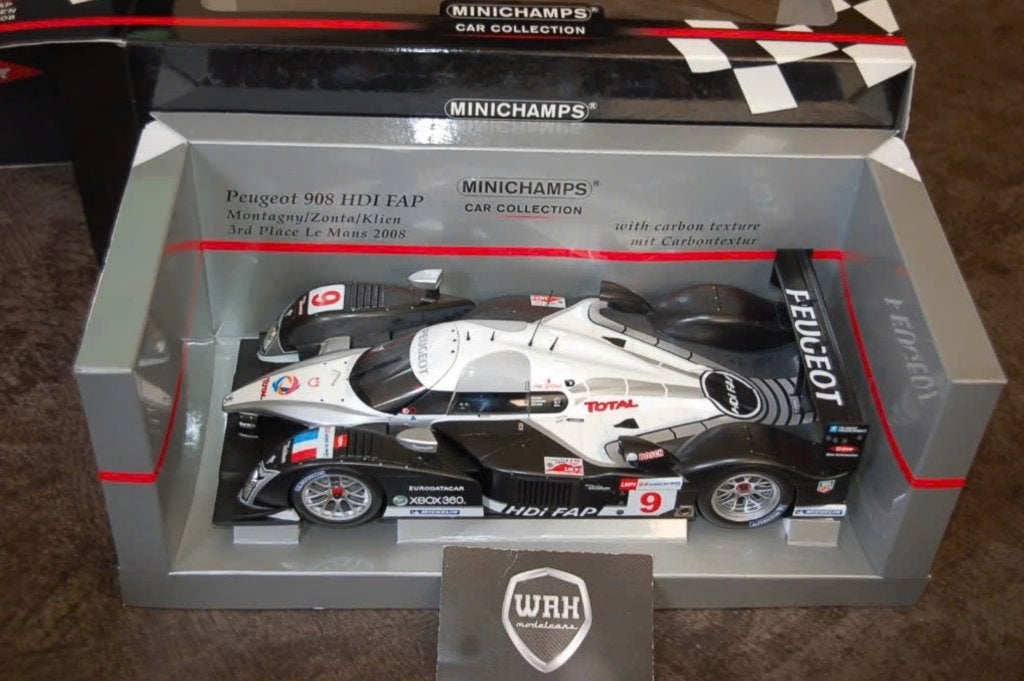 1:18 PEUGEOT 908 HDI FAP #9 3RD LEMANS 2008 Minichamps WRH, Verzenden, Zo goed als nieuw, Auto, MiniChamps