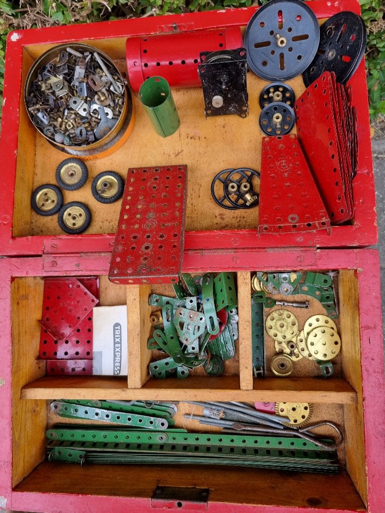 Meccano kistje Authentiek met enkele instructieboekjes, Antiek en Kunst, Antiek | Speelgoed, Ophalen of Verzenden