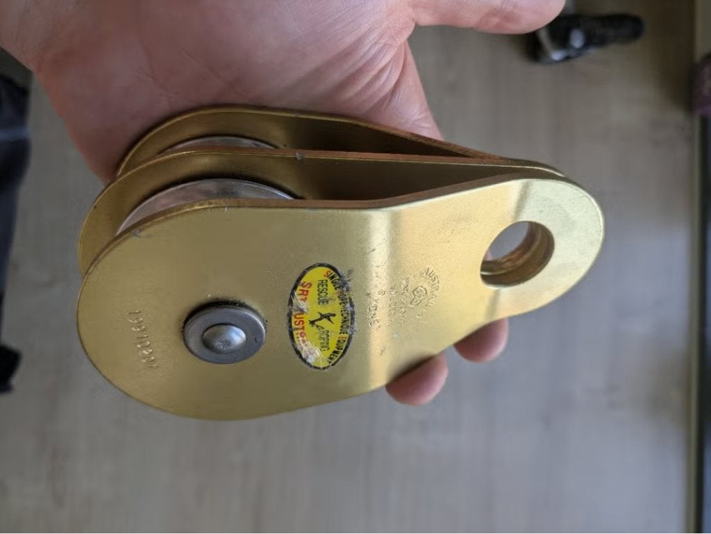 SRT dubbele katrol - Takelblok 4500kg, Ophalen of Verzenden, Zo goed als nieuw, Klimsport-accessoire