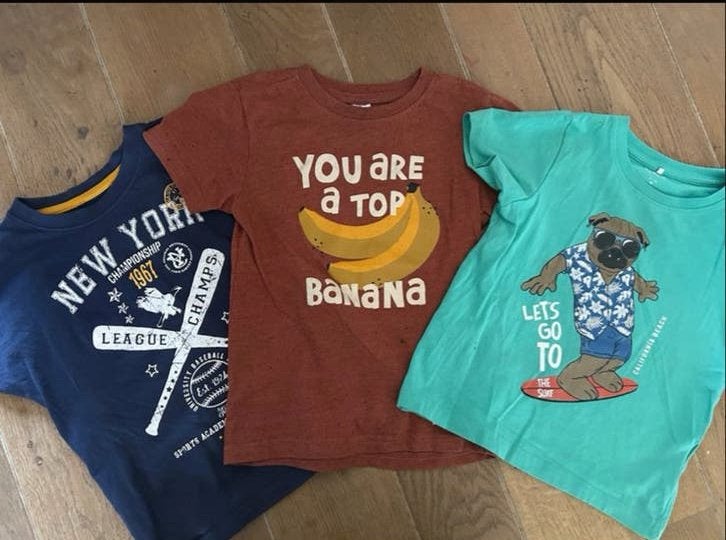 3 kinder shirts, Ophalen of Verzenden, Gebruikt, Maat 110