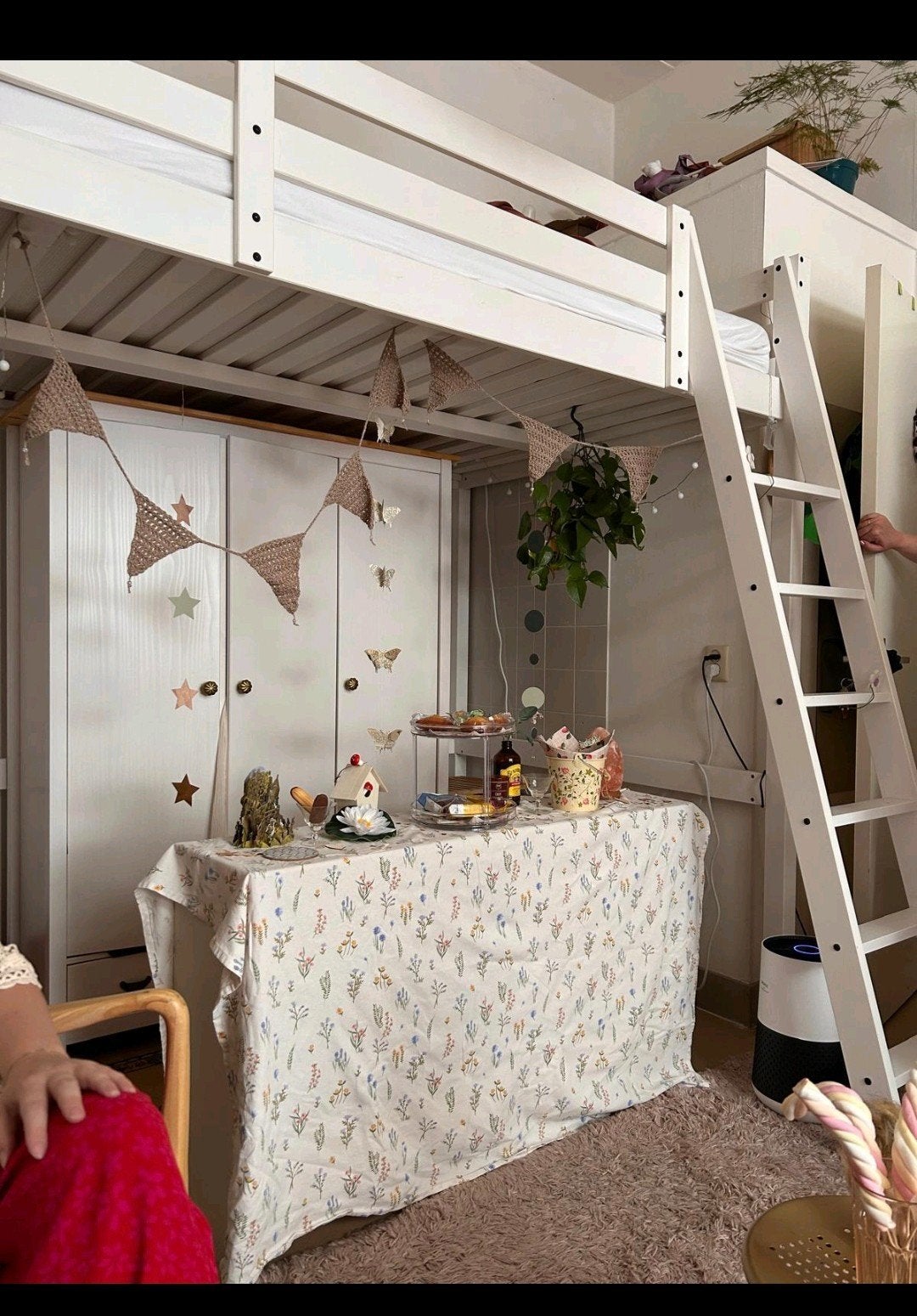 Stora 2-persoons hoogslaper wit IKEA, Gebruikt, Tweepersoons, Ophalen of Verzenden, 90 cm