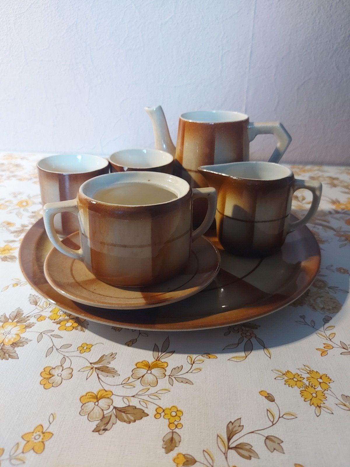 Retro Kinder Servies - Vintage Speelgoed Serviesje, Gebruikt, Keramiek, Vintage, Ophalen of Verzenden