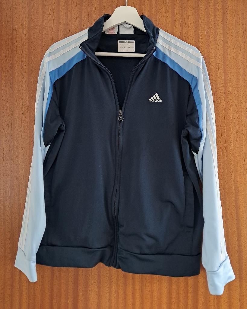 Adidas jack retro vintage maat L, Kleding | Heren, Sportkleding, Maat 52/54 (L), Blauw, Ophalen of Verzenden, Adidas