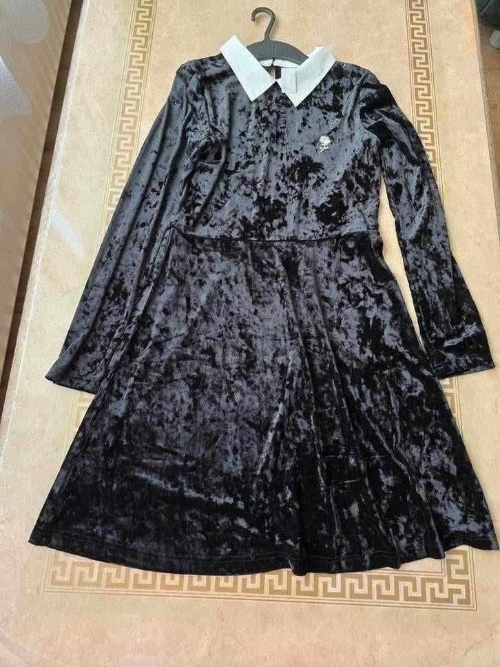 FeestJurk zwart Maat 170 of  S/M, Ophalen of Verzenden, Nieuw, Meisje, Jurk of Rok