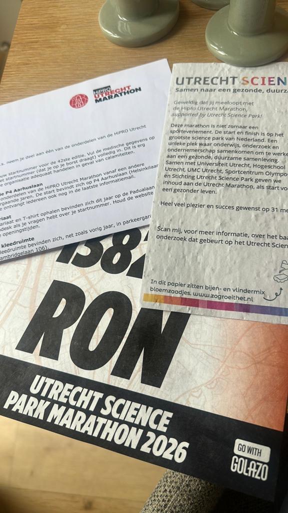 Hipro Utrecht marathon ticket, Eén persoon, Mei