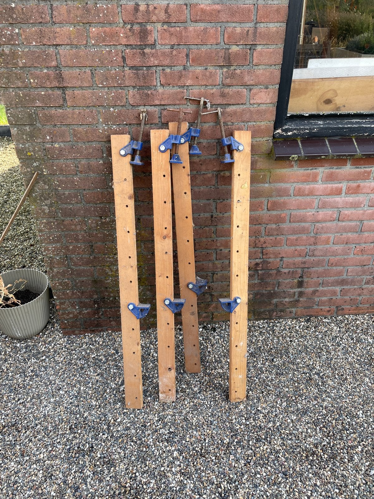 Houten lijmklemmen (4 stuks) sergeant, Ophalen, Gebruikt, Klem, Overige merken