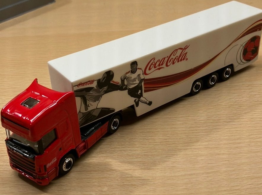 Scania Coca-Cola truck met oplegger (H0), Ophalen of Verzenden, Nieuw, Bus of Vrachtwagen, Overige merken