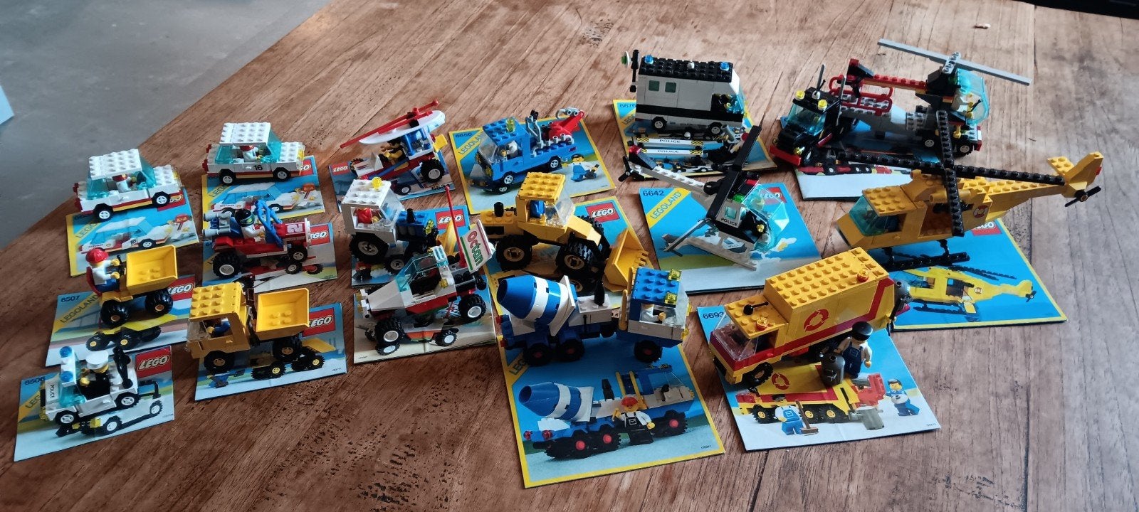 Vintage Lego Legoland voertuigen en helikopters (17 stuks), Verzenden, Gebruikt, Inclusief instructies, Lego
