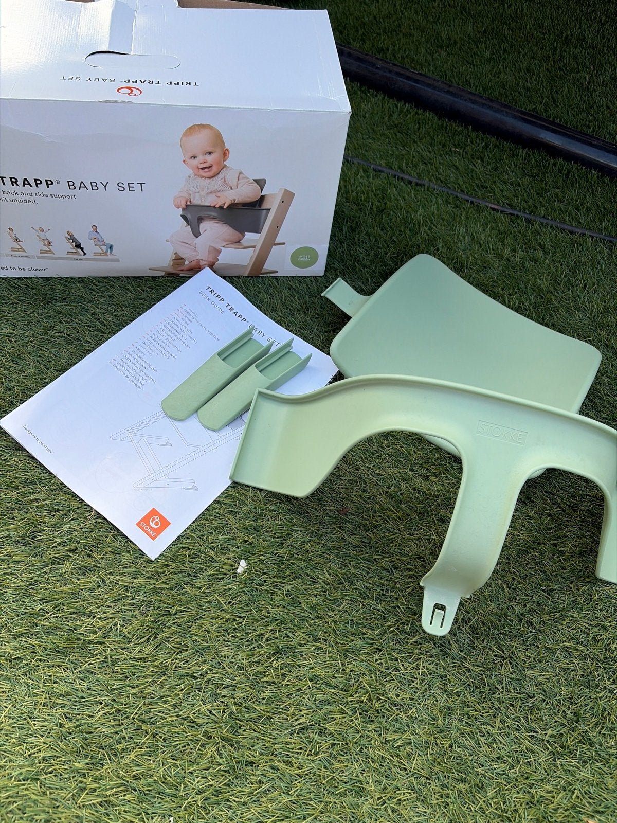 Stokke Tripp Trapp Baby Set - Moss Green, Kinderen en Baby's, Kinderstoelen, Ophalen of Verzenden, Nieuw, Meegroeistoel, Aanschuifbaar