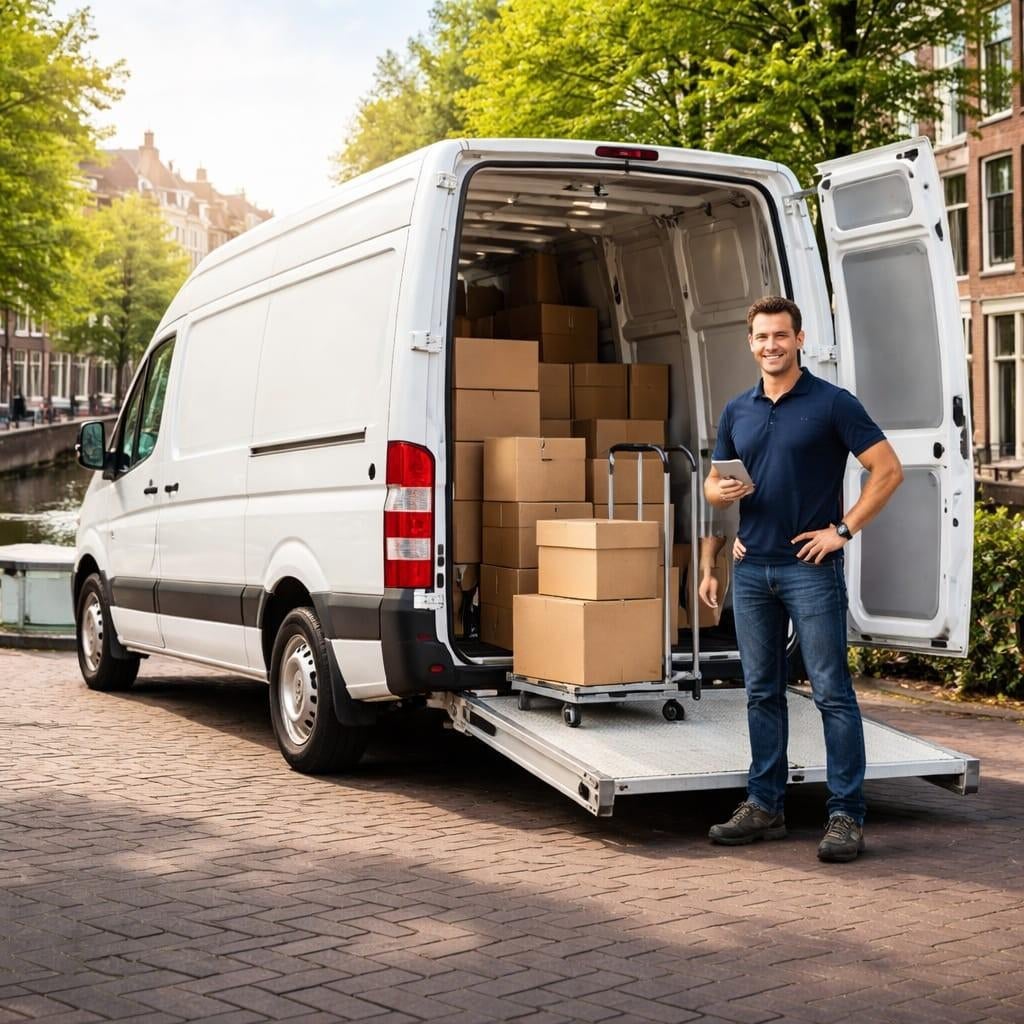 Bus met laadklep te huur incl chauffeur €59.99 per rit