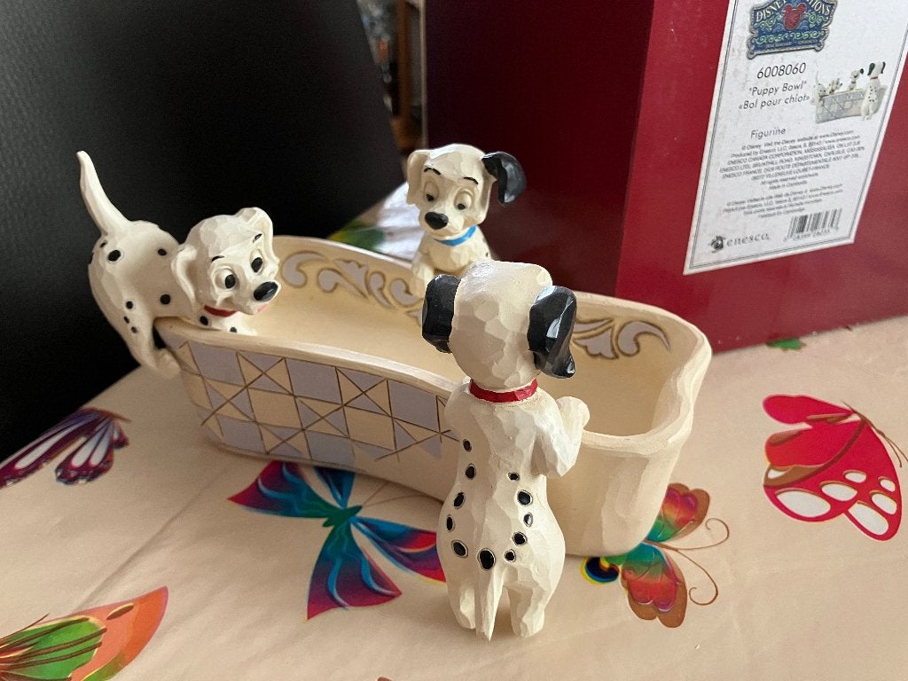 Disney traditions - 101 Dalmatiërs Puppy Bowl woodland, Verzamelen, Ophalen of Verzenden, Overige figuren, Zo goed als nieuw, Beeldje of Figuurtje