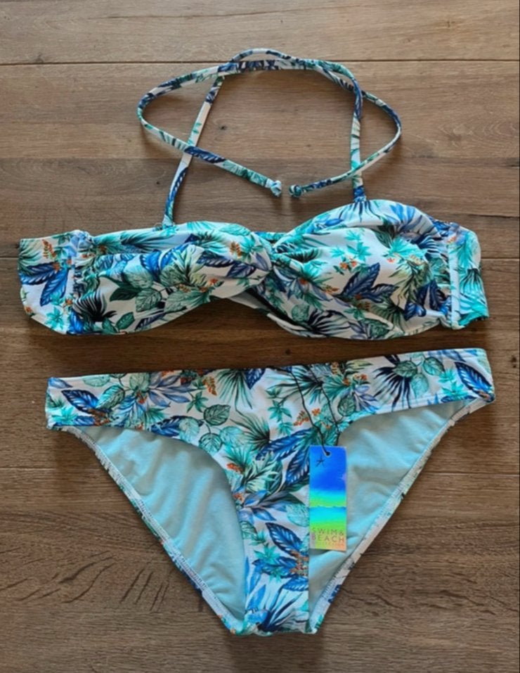 Primark Bikini met tropische print - Nieuw met kaartje, Kleding | Dames, Badmode en Zwemkleding, Ophalen of Verzenden, Nieuw, Blauw