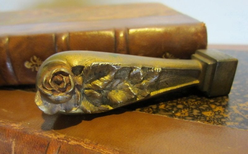 Art nouveau bureauset stempel, briefopener brons Frecourt, Verzenden