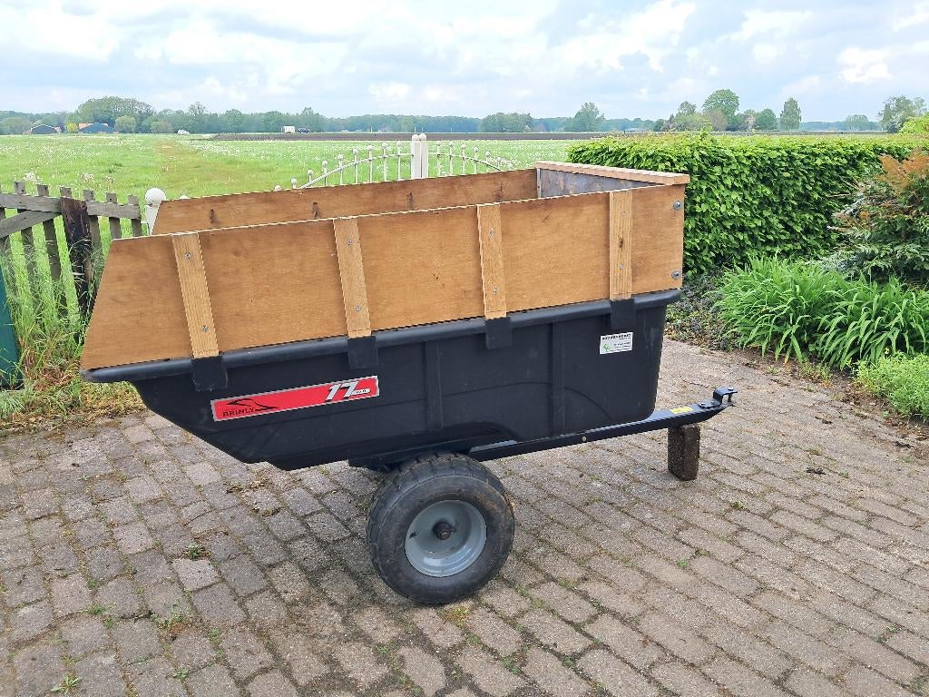 Aanhanger voor zitmaaier of minitrekker, Ophalen, Gebruikt