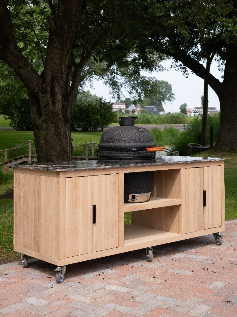 Zomeraanbieding! - Massief Eiken Buitenkeuken - Kamado BBQ, Tuin en Terras, Buitenkeukens, Houtskool, Nieuw, Ophalen of Verzenden