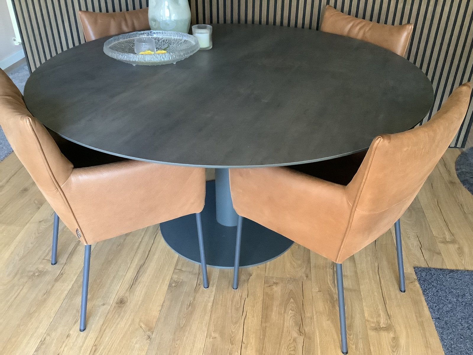Metaform Orfis Keramische eettafel 150 cm, Huis en Inrichting, Tafels | Eettafels, Ophalen, Zo goed als nieuw, Rond, 100 tot 150 cm