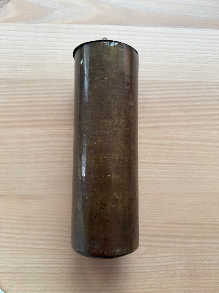 AANGEB. klokgew. 10,2 kg 7,5x23 cm  lood met koperen huls, Ophalen of Verzenden