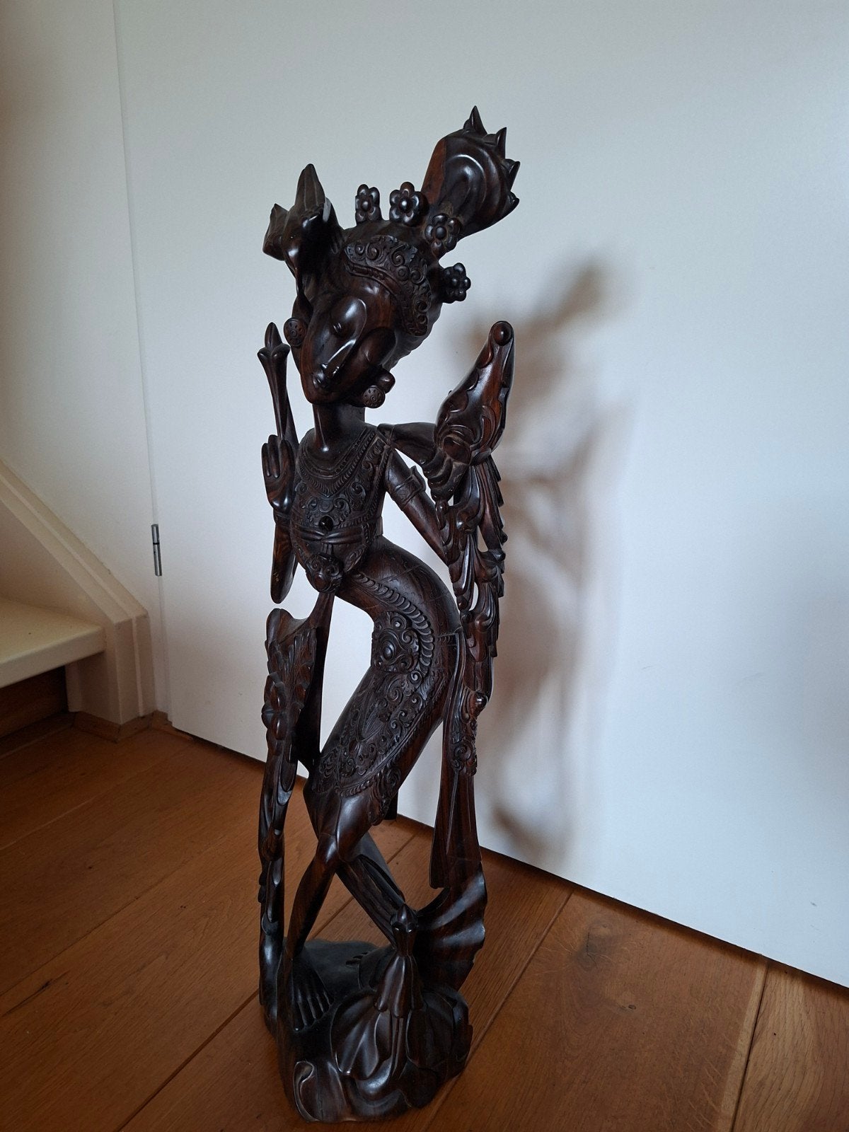 Coromandelhout (Macassar ebbenhout) Houtsnijwerk - 68cm, Houtsnijwerk, Handgemaakt, Hout, Bruin